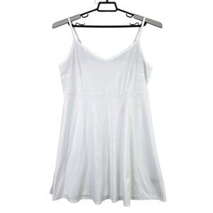 Womens White Sleeveless Slip Dress Adjustable Straps & V-Neckline Polyester XL